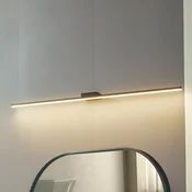 Lucande Lucidna LED svetilka z ogledalom Kivana, črna, kovinska, 120cm IP44 - Kopalnica - Sodobni - črna mat barva - Aluminij