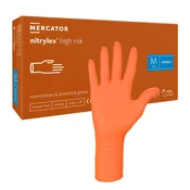 shumee Mercator Nitrylex High Risk M oranžne nitrilne rokavice 100 kosov