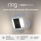Ring Spotlight Cam Plus Akku nadzorna kamera za zunanjo uporabo, WiFi, HD video, LED reflektor