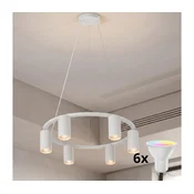 Brilagi - LED RGBW prigušiva luster na sajli SELE 6xGU10/6,5W/230V bela