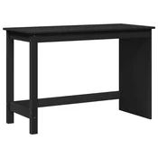 vidaXL Miza Črna 112 x 50 x 75 cm Masivno borovo les
