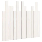 Vidaxl Stensko posteljno vzglavje belo 95,5x3x80 cm trdna borovina