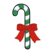 shumee Našitek v obliki sladkorne palčke z rdečim trakom - likalnik - likalnik/termo zapiranje - vezen našitek/značka/emblem