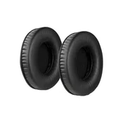 Nadomestne blazinice za ušesa za JBL Synchros E50BT, Spominska pena + PU usnje, Črne, 1 Par