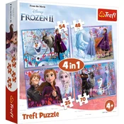 Trefl Puzzle Ledeno kraljestvo 2: Potovanje v neznano 4 v 1 (35,48,54,70 kosov)