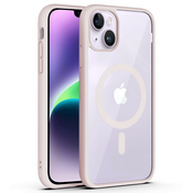 Hibridni ovitek PastelMag z magnetom MagSafe za iPhone 16 - light pink