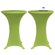 vidaXL Raztegljiva Prevleka za Mizo 2 kosa 60 cm Zelene Barve