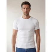 ARMIE Majica The Peter Slim-Fit Ribbed T-shirt - White bela