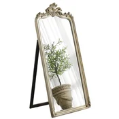 Casa Padrino luxury baroque standing mirror antique silver - Magnificent baroque style mirror - Luxury bedroom furniture in baroque style - Baroque furniture - Luxury Quality - Made in Italy