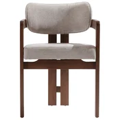 Casa Padrino luxury dining chair with armrests gray/dark brown H. 80 cm