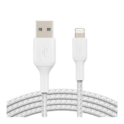 Polnilni kabel Belkin, USB-A na Apple Lighting, 3 m, bel