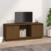 vidaXL vidaXL TV omarica medeno rjava 110,5x35x44 cm trdna borovina, (20730875)