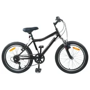 Vidaxl Otroško Kolo 24 Palcev 6-Speed priporočeno za 8-12 let Črna