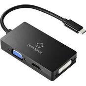 Renkforce Renkforce RF-4633066 USB-C/HDMI/DVI/VGA adapter [1x moški konektor USB-C - 1x ženski konektor VGA, ženski konektor HDMI, ženski konektor DVI, 24 + 5 p, (20428726)