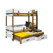 Dvokatan krevet Henderson 146 Na katu s pomocnim ležajem, Bijela, 90x190, 90x200, Drvo, Iveral, Basi a doghePodnice za krevet, 103x208x171cm