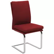 Novel NIHAJNI STOL, kovina, tekstil barve kroma, bordo