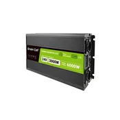 Green Green Cell PowerInverter LCD pretvornik napetosti 24V 3000W/60000W čisti sinus, avto, črn
