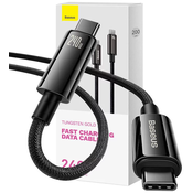 USB-C to USB-C cable Baseus Tungsten Gold 240W 2 m, black (6932172628833)