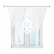 shumee Moderna zavesa za dnevno sobo TERASNO/BALKONSKO z odprtinami MANDALA bela 300x250
