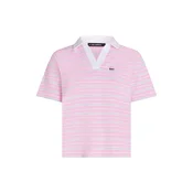 Karl Lagerfeld Majica Ikon Stripe  svetlo modra / staro roza