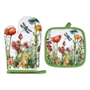 Carmani, komplet rokavice za pečico in kuhinjske rokavice - Laura Lozano/Wildflowers