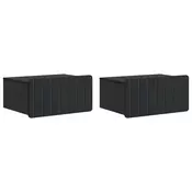 vidaXL Stenski nočni omarici s predalom 2 pcs Črna 49 x 34,5 x 24 cm