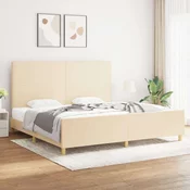 Okvir za krevet bez madraca krem 200x200 cm od tkanine