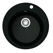 Fragranit korita Franke ROG 610-41 RONDA Črna mat z vgrajenim ventilom