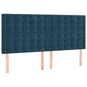 Vidaxl Vzglavje postelje temno modro 160x5x118/128 cm žametno