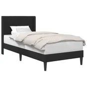 Vidaxl Konstrukcija postelje z vzglavjem Črna 100 x 200 cm Žamet