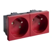 tehalit.GB-EG Vtičnica z/brez 33 stopinj dvojna 45x45 mm brez halogena rdeča EER2333020