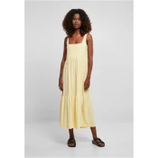 Womens summer dress with 7/8 length Valance soft yellow