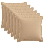 vidaXL Prevleka za blazino 6 pcs HOUTEN Krem 35 x 35 cm Lažni lanu