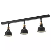 RANARP Plafonski nosac s 3 mala reflektora, crna