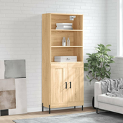 Greatstore Visoka komoda sonoma hrast 69,5x34x180 cm inženirski les