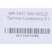MAESTRO Potovalni termovko 3 l MR-1637-300-GOLD Maestro, zlati, dvoslojni, neprepustni, 24 ur zadrževanja toplote, nerjaveče jeklo