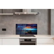 tulup.si Zidna obloga za kuhinju Večerni oblaki morje ladja 120x60 cm