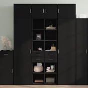 Visoka komoda crna 70 x 42,5 x 185 cm od konstruiranog drva