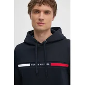 Pulover Tommy Hilfiger moški, mornarsko modra barva, s kapuco, MW0MW37361