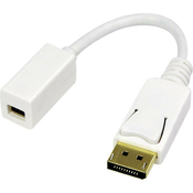 LogiLink adapter DisplayPort  [1x Mini-DisplayPort vtičnica => 1x DisplayPort vtič, bel, pozlačeni