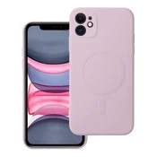 OEM SILICONE MAG COVER ovitek, združljiv z MagSafe, za iPhone 11, roza