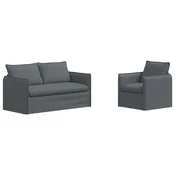 Vidaxl Kavčna garnitura 2 szt. Temno siva 156 x 82 x 85 cm Blago
