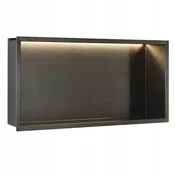 REA Vgradna polica z LED osvetlitvijo, titanovo temno siva, podometna, 60x30x10 cm