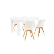 Jedilni set Zara 4+1 belo-bela