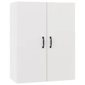 Vidaxl Viseča omarica bela 69,5x34x90 cm inženirski les