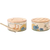 2Kids Toys Wooden Drum Safari glasbena igrača 18m+ 1 kos