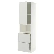 METOD / MAXIMERA Vis.elem.mikrotal. s vratima/2fioke, bela/Aspudden svetlosiva, 60x60x220 cm