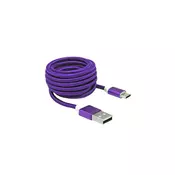 Sbox microUSB kabel, ljubicasti