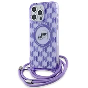 shumee Ovitek Karl Lagerfeld MagSafe za iPhone 15 Pro vijoličen