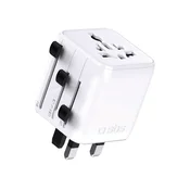 SBS Potovalni adapter za EU, Združeno kraljestvo, zda, Avstralija, adapter za vtičnice - bel